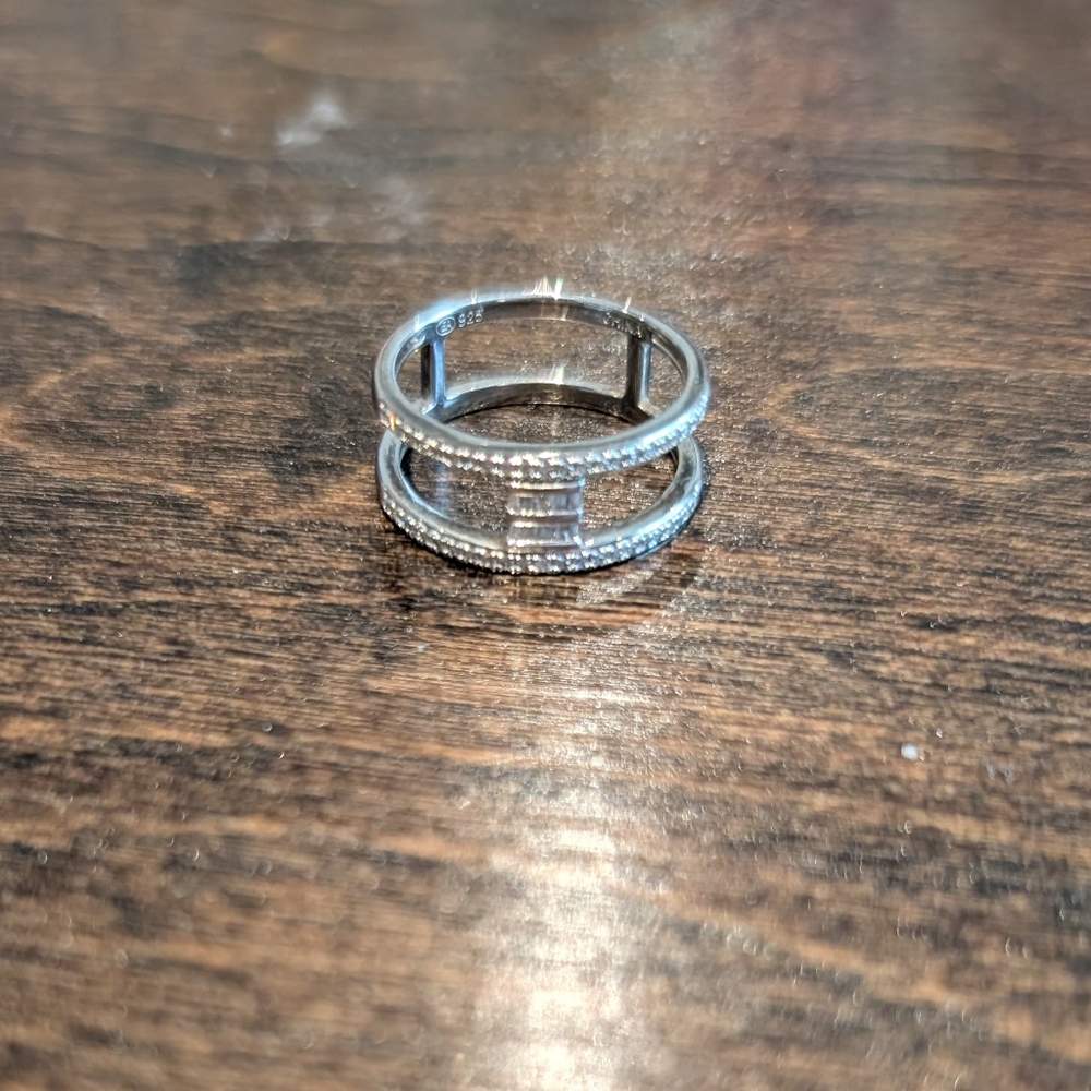 QVC Affinity Baguette Bar Diamond Ring